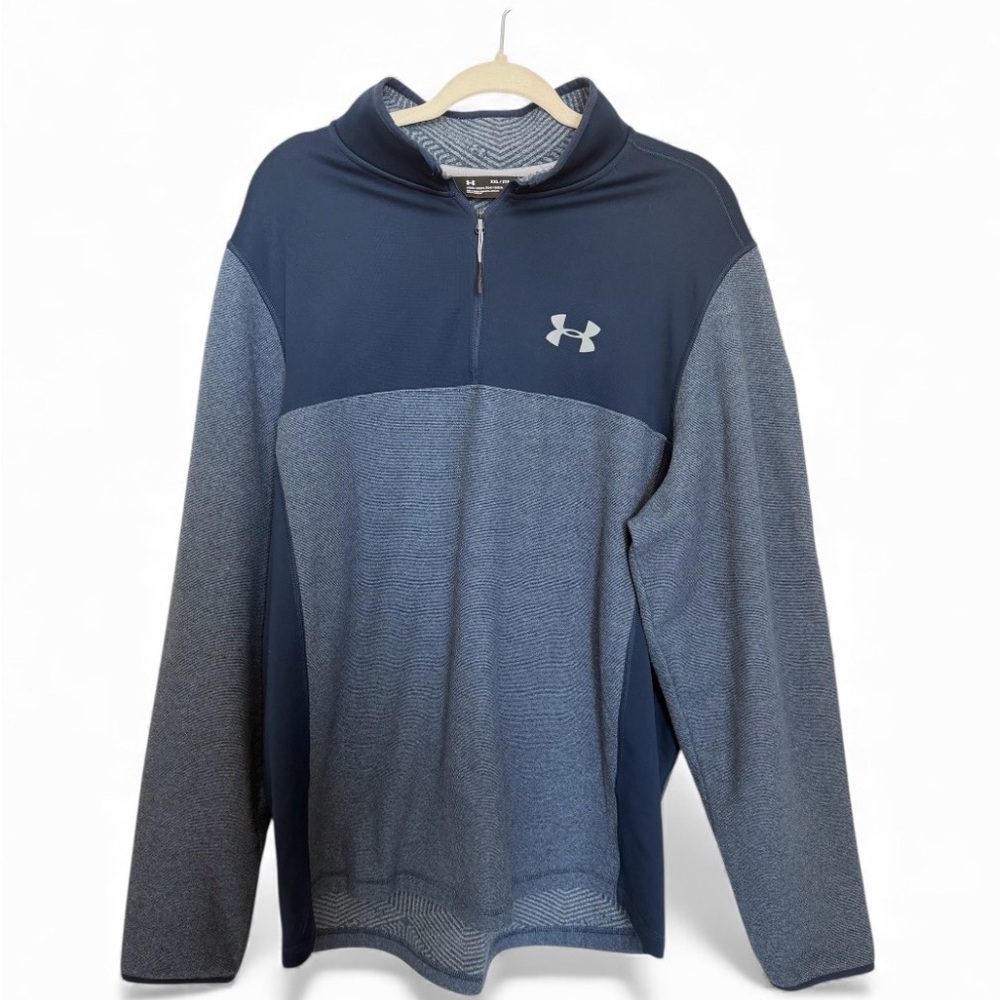 Under Armour Mens XXL Half Zip Pullover Blue Athletic Golf Running Sweatshir - Picture 2 of 8
